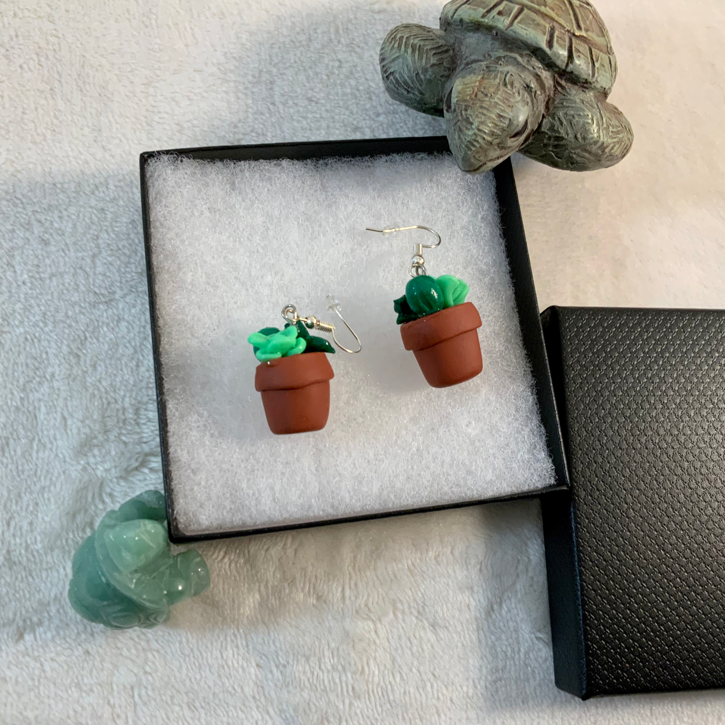 Potted Plant Succulent Earrings