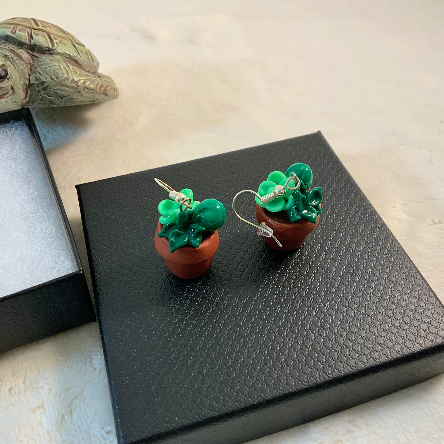 Potted Plant Succulent Earrings