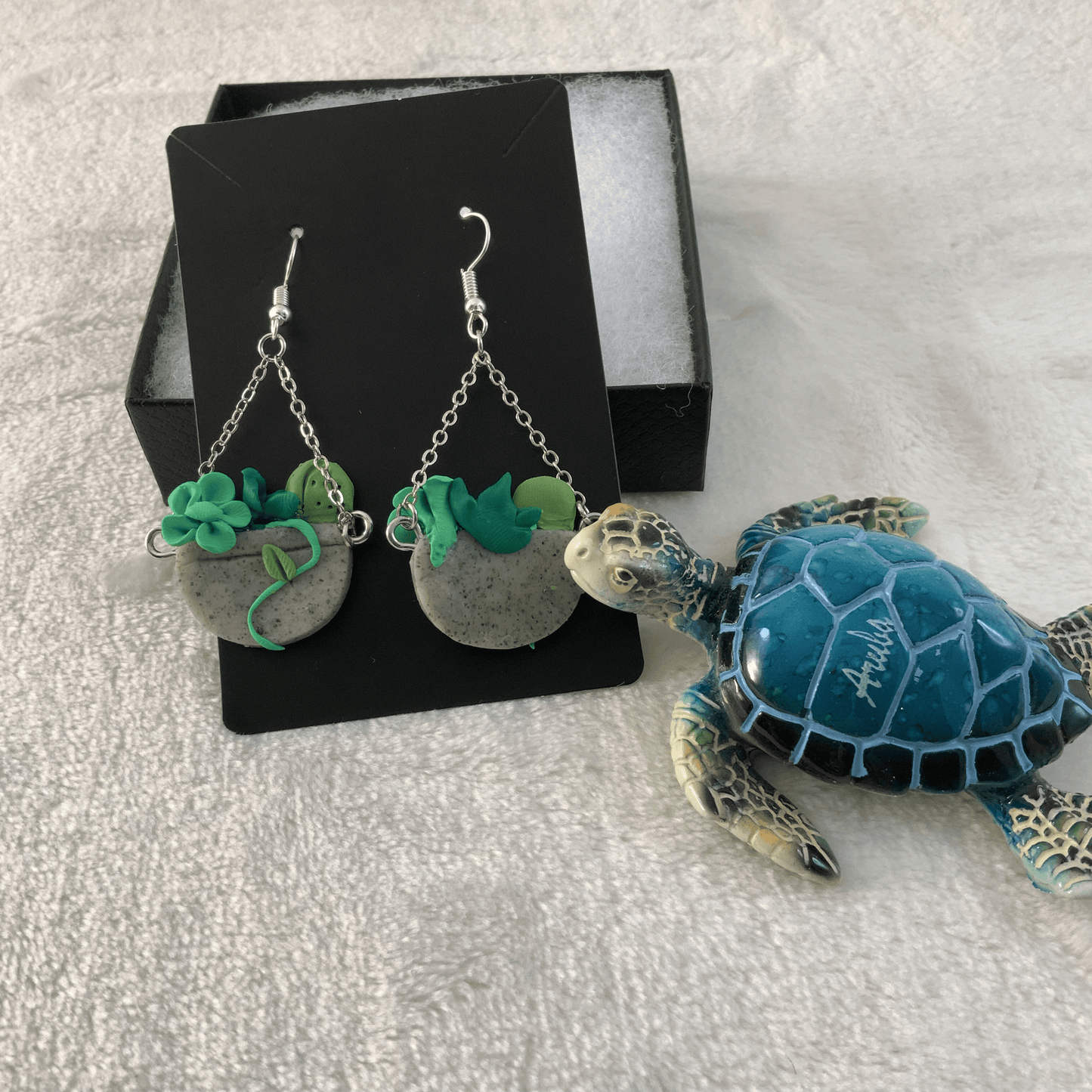 Hanging Succulent Planter Earrings