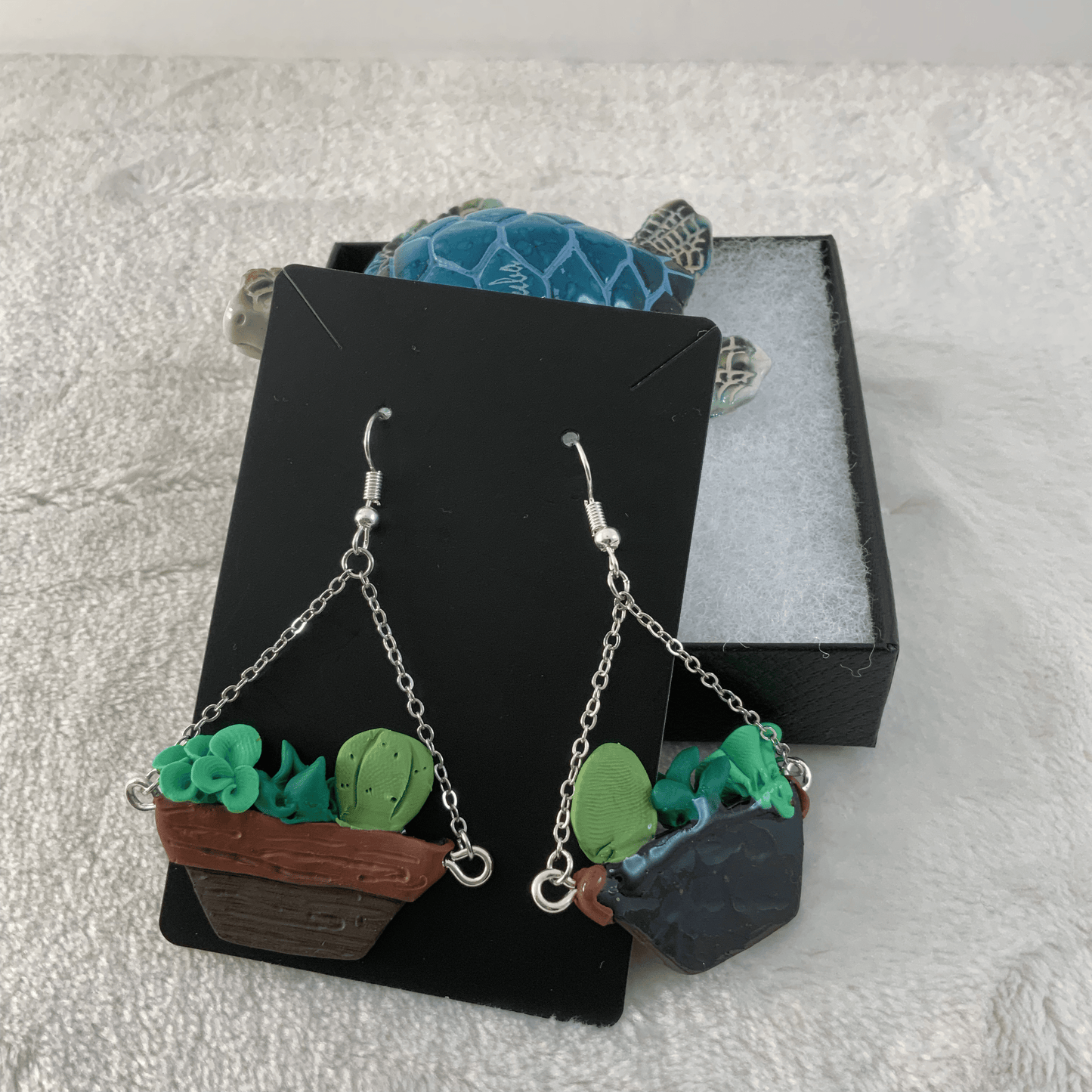 Hanging Succulent Planter Earrings